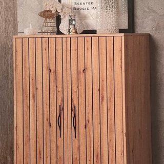 Mueble auxiliar color roble amazonia rayado - Imagen 1